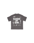 Barber Of God Tee - Vintage Grey/White