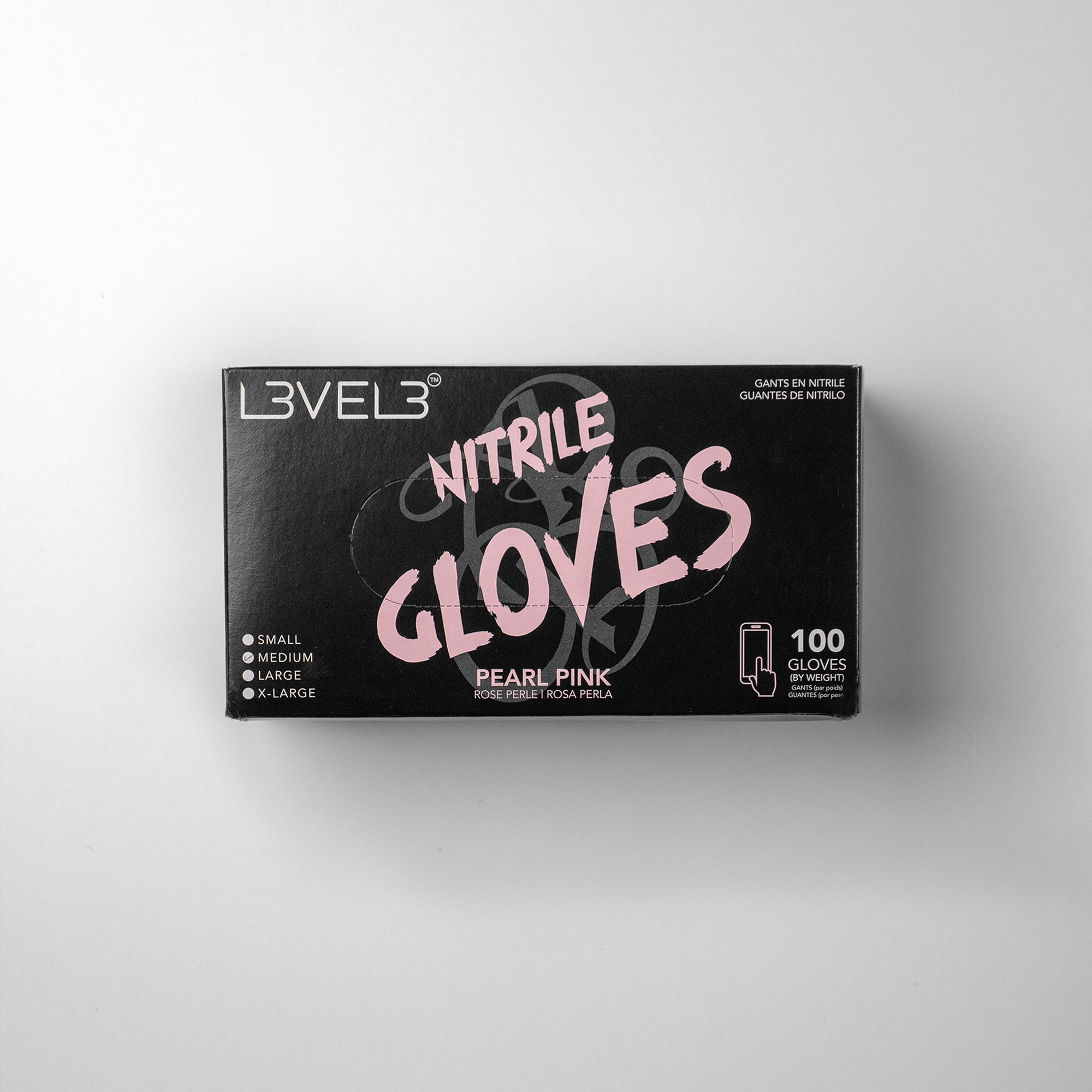 L3VEL3 Pearl Pink Nitrile Gloves